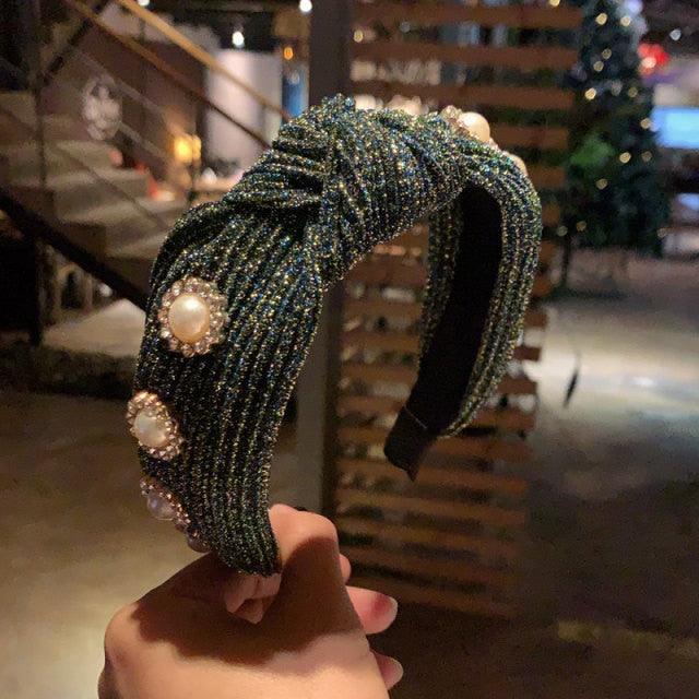 New Women Hairband Cross Knot Braid Twist Headband Adult Autumn Winter Shiny Color Headwear Wide Side Turban Gorgeous Hair Accessories For Women