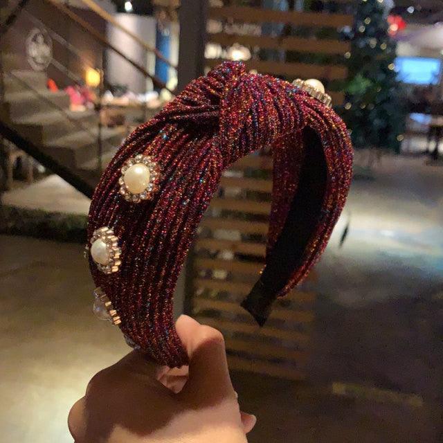 New Women Hairband Cross Knot Braid Twist Headband Adult Autumn Winter Shiny Color Headwear Wide Side Turban Gorgeous Hair Accessories For Women