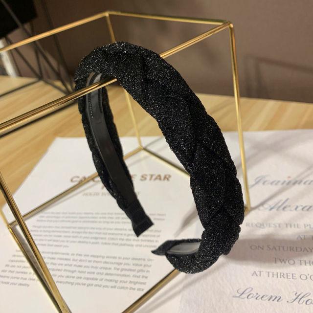 New Women Hairband Cross Knot Braid Twist Headband Adult Autumn Winter Shiny Color Headwear Wide Side Turban Gorgeous Hair Accessories For Women