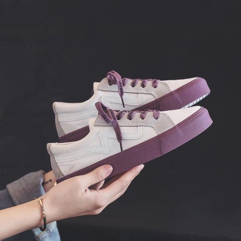 New Women Sneaker Fashion Breathble Vulcanized Shoes Platform Lace Up Casual White Tenis Sneakers Women Play Fashion Sneaker Low Top Elastic Canvas Flat Sneakers