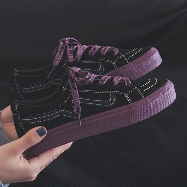 New Women Sneaker Fashion Breathble Vulcanized Shoes Platform Lace Up Casual White Tenis Sneakers Women Play Fashion Sneaker Low Top Elastic Canvas Flat Sneakers