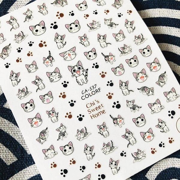 Newest Cats 3D Nail Art Sticker Decal Template Nail Tool Decorations Cute Nail Stickers for Kids and Little Girls Sheets Self Adhesive Nail Art Stickers 3D Animal Nail Decals Nail Art Decoration Set Including Cat Dog Strawberry Bear Chick Bunny Pat - ALLURELATION - 3D Nail, 3D Nail Art, 554, Animal Nail, Art Decoration, Decal, DIY Nail Art, manicure, Nail Art, Nail Stickers, Self Adhesive Nail, self-adhesive, sticker edge, Template Nail, top coat - Stevvex.com