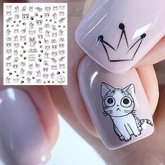 Newest Cats 3D Nail Art Sticker Decal Template Nail Tool Decorations Cute Nail Stickers for Kids and Little Girls Sheets Self Adhesive Nail Art Stickers 3D Animal Nail Decals Nail Art Decoration Set Including Cat Dog Strawberry Bear Chick Bunny Pat - ALLURELATION - 3D Nail, 3D Nail Art, 554, Animal Nail, Art Decoration, Decal, DIY Nail Art, manicure, Nail Art, Nail Stickers, Self Adhesive Nail, self-adhesive, sticker edge, Template Nail, top coat - Stevvex.com
