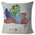 Nordic Style Pillow Cover Cute Cartoon Animal Drive Dinosaur Car Polyester Cotton Cushion Cover For Sofa Home Kids Room Throw Pillow Case Cover Dinosaur Cartoon Gray Soft Pillow Case For Decorative Bedroom Livingroom Sofa Farm House Cushion Covers