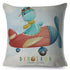 Nordic Style Pillow Cover Cute Cartoon Animal Drive Dinosaur Car Polyester Cotton Cushion Cover For Sofa Home Kids Room Throw Pillow Case Cover Dinosaur Cartoon Gray Soft Pillow Case For Decorative Bedroom Livingroom Sofa Farm House Cushion Covers