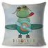 Nordic Style Pillow Cover Cute Cartoon Animal Drive Dinosaur Car Polyester Cotton Cushion Cover For Sofa Home Kids Room Throw Pillow Case Cover Dinosaur Cartoon Gray Soft Pillow Case For Decorative Bedroom Livingroom Sofa Farm House Cushion Covers