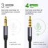 Nylon Braid 4 Poles 3.5MM Audio Aux Cable Jack For Headphone Speaker Line  Car PC Mp3 Mp4