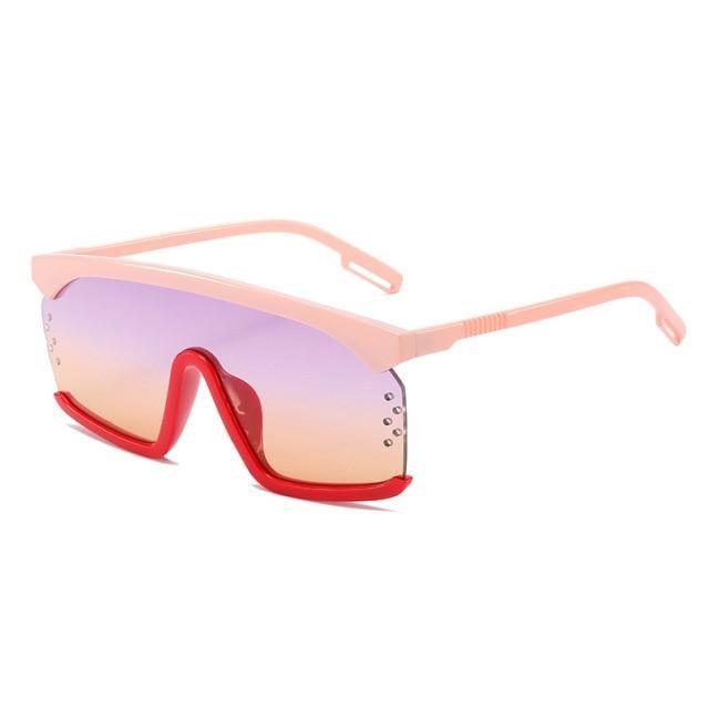 Oversized Shield Sunglasses for Women Men Square Rimless Fashion Shades Sunglasses For Women & Men Elegant Shades For Women Popular Oversized Festival Trendy Sunglasses For Men & Women
