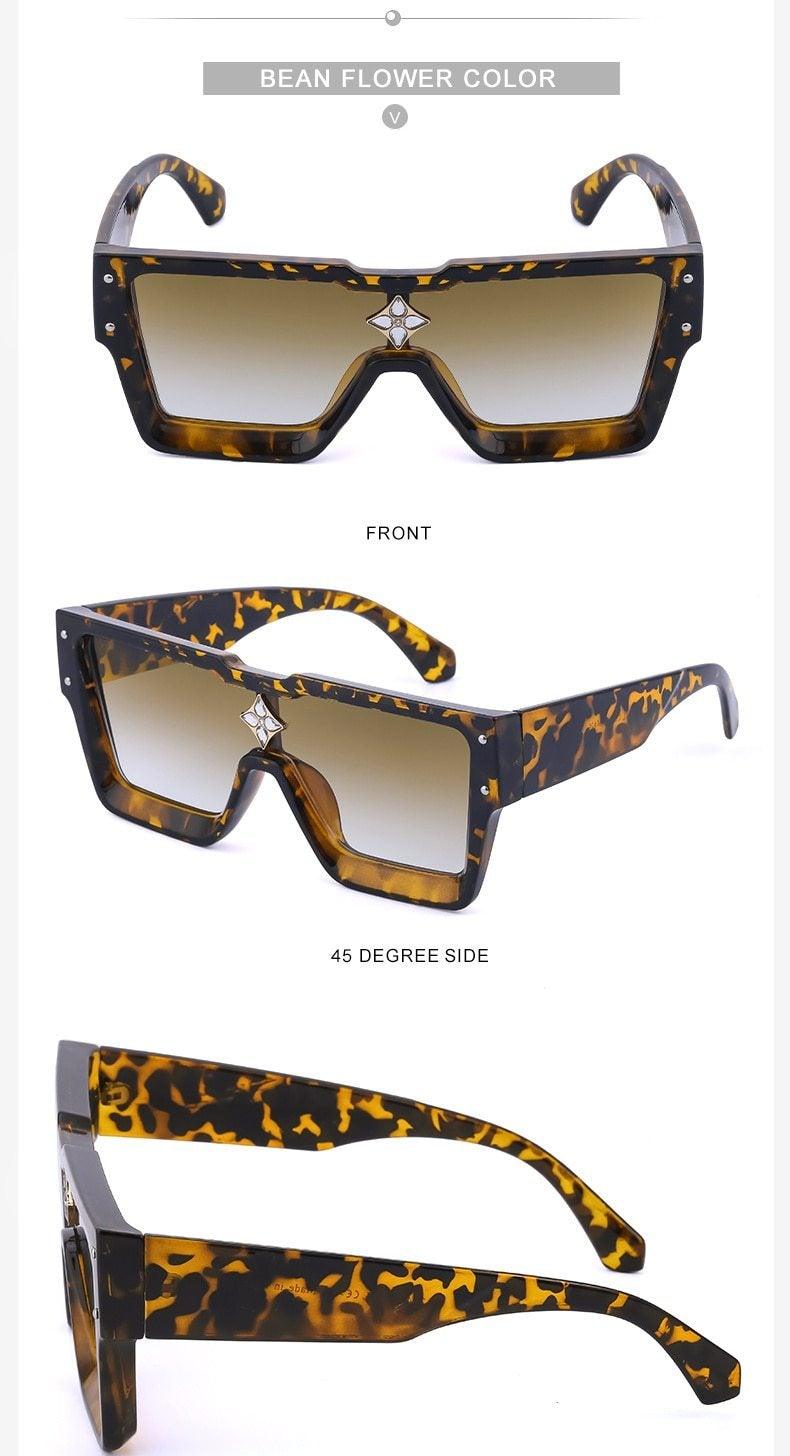 Oversized Square Rimless Shades UV400 Shape Sunglasses For Women New Fashionable New Big Frame Sun Glasses for Female New Latest Attractive Large Flat Top Eyewear For  Unisex