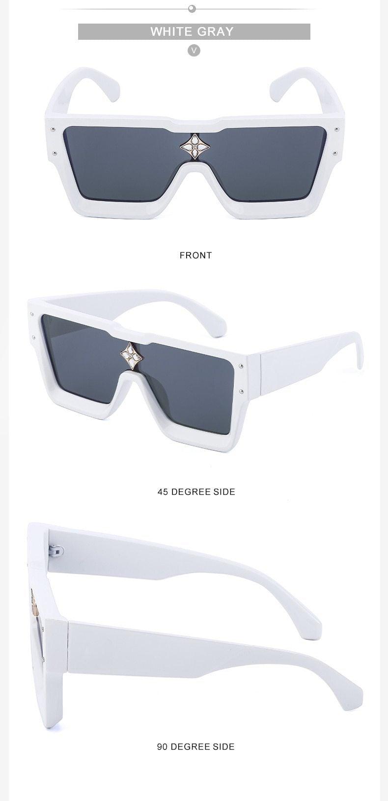 Oversized Square Rimless Shades UV400 Shape Sunglasses For Women New Fashionable New Big Frame Sun Glasses for Female New Latest Attractive Large Flat Top Eyewear For  Unisex