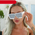 Oversized Square Rimless Shades UV400 Shape Sunglasses For Women New Fashionable New Big Frame Sun Glasses for Female New Latest Attractive Large Flat Top Eyewear For  Unisex