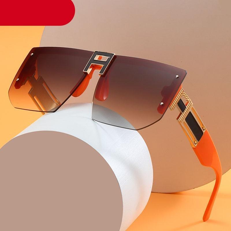Oversized Square Shape New Rimless Sunglasses For Women New Classic Big Frame & Luxury Branded Vintage Frameless Sun Glasses For Men IN Decent & Attractive Shades Of Eyewear