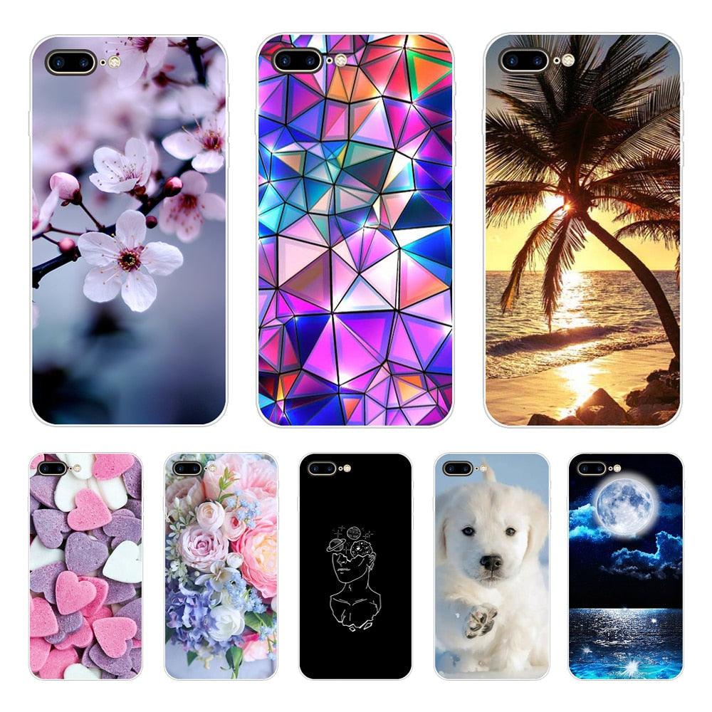 Painted Flowers Designed for Women Men Gel Rubber Full Body Protection Shockproof Drop Protection Cover For iPhone 5S 5 S SE Case Cover iPhone 6 6S 7 8 Plus X XS Cute Minnie Silicone Phone Cover Case For iphone 7