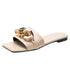 Party Luxury Ladies Slippers Charm Design Open-Toe Beach Flat Sandals Casual Flip Flops Women Shoes Flat Sandals Slip On Slide Sandals Leather Strap Flat Sandals