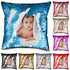 Personalised Sequin Pillow Cover Suede Fabric Cushion Cover Reveal Magic Gift Mother Of The Bride Groom Bridesmaid Baby Fun Flip Sequins Throw Pillow Cover Blue Black Couch Color Changing Decor Cushion Covers for Sofa 40X40cm