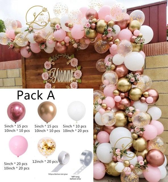 Pink White And Gold Balloon Garland Arch Kit For Bridal Shower Wedding Decors Baby Shower Party Decoration For Girls Birthday - STEVVEX Balloons - 90, anniversery balloons, attractive balloons, attractive party balloons, attractive white gold balloons, Baby Balloons, baby pink balloons, baby shower, baby shower balloons, balloon, balloons, Birthday Balloons, chrome gold balloons, Colorful Balloons, Cute Balloons, party balloons, pink themed party - Stevvex.com