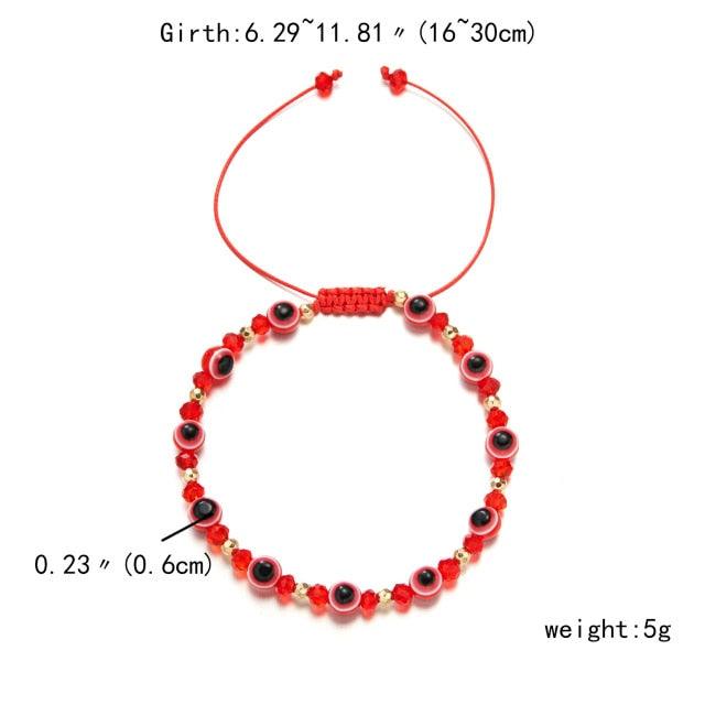 Pinky Promise Blue Bracelet Sets Colorful Crystal Bead Rope Chain Lucky Couple Bracelets Colorful Eye Bracelets Handmade Braided Rope Bracelets For Women Friendship Charm Jewelry