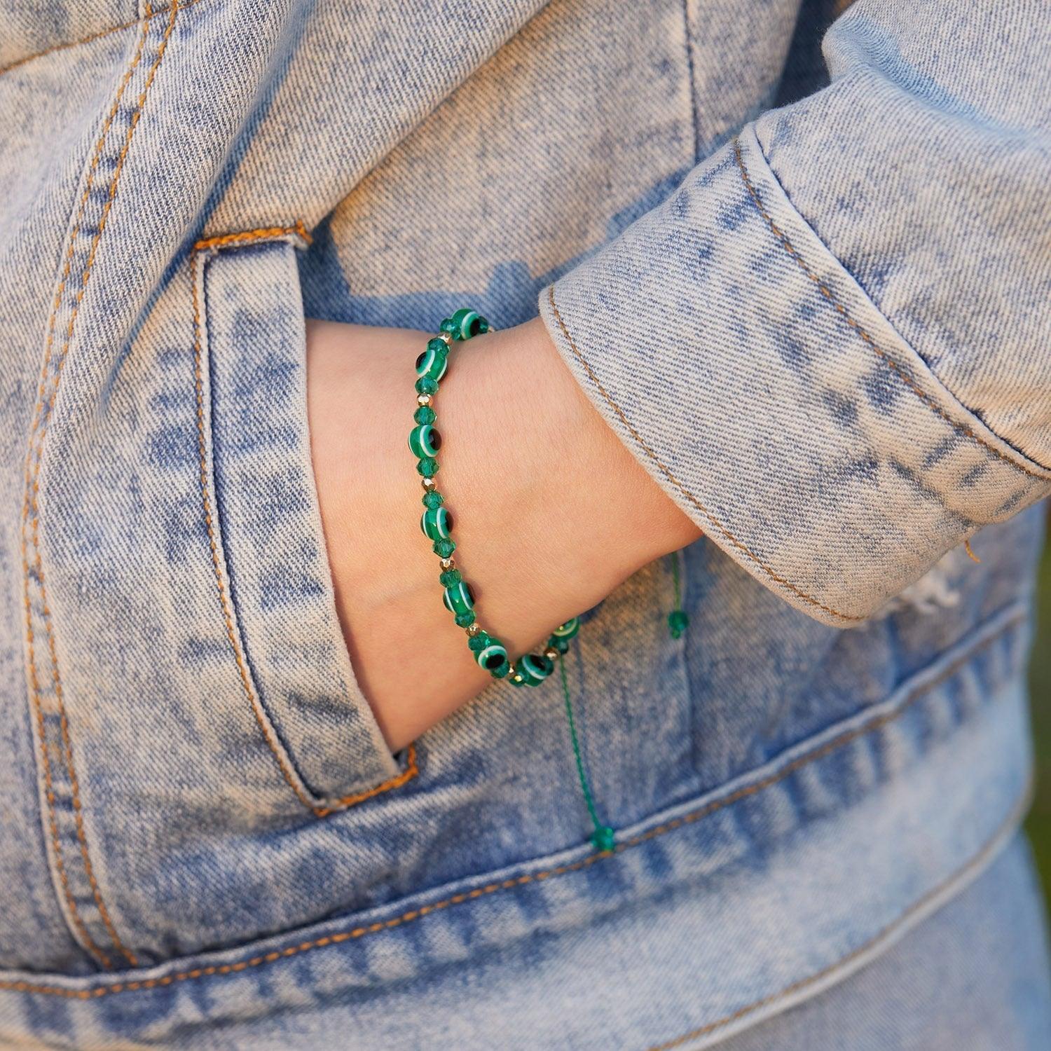 Pinky Promise Blue Bracelet Sets Colorful Crystal Bead Rope Chain Lucky Couple Bracelets Colorful Eye Bracelets Handmade Braided Rope Bracelets For Women Friendship Charm Jewelry