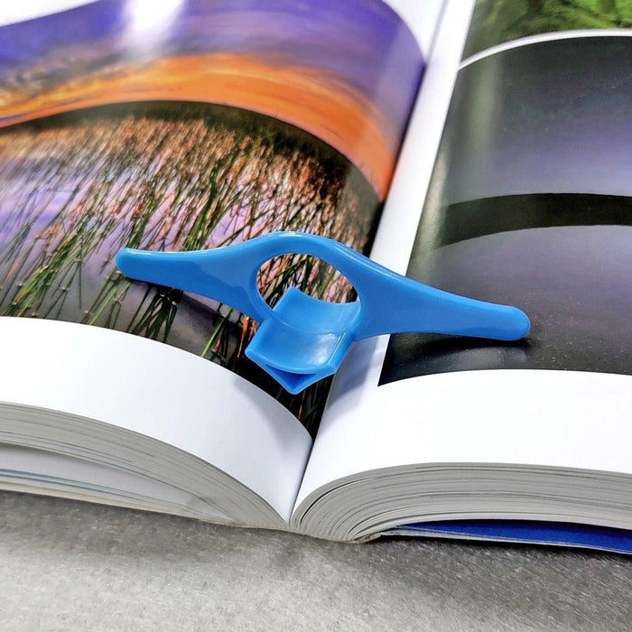 Plastic Book Page Holder Thumb Bookmark Reading Accessories Gifts For Readers Book Lovers Bookworm Librarian Literary Blue Multifunction Plastic Thumb Book Page Holder Book Marker Bookmark Superior Quality And Creative Convenient