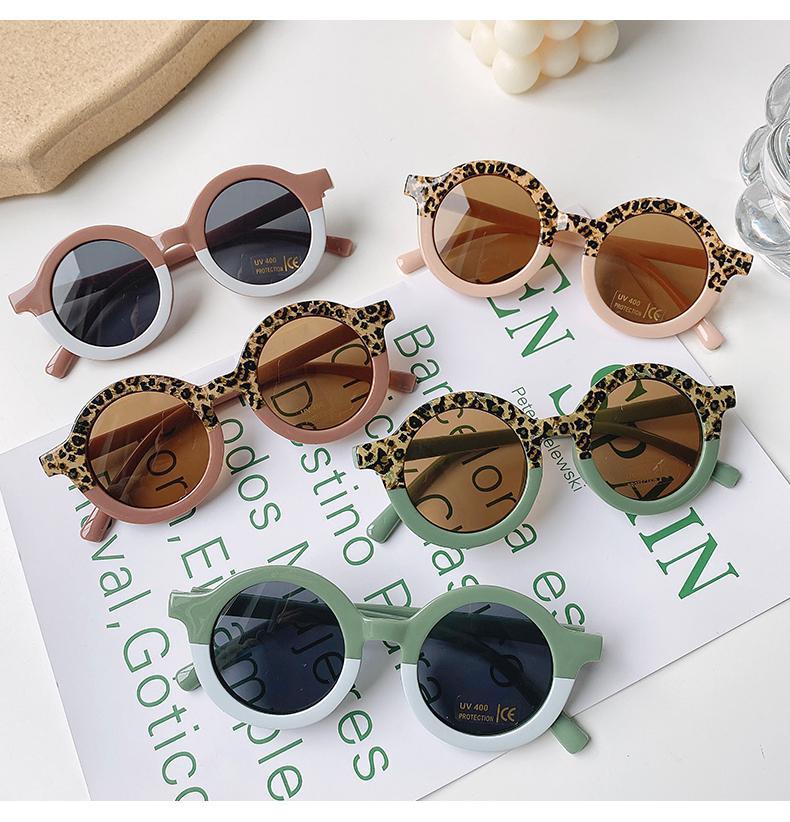 Popular Sunglasses For Children Boy/Girl New Elegant Leopard Double Color Cartoon Bear Shapes New Round Shape Sunglasses For Kids As Well As For Women And Men