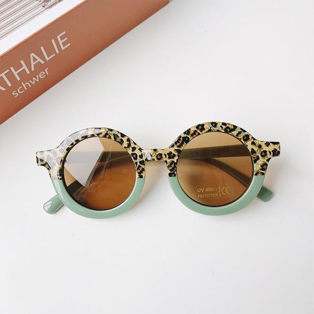 Popular Sunglasses For Children Boy/Girl New Elegant Leopard Double Color Cartoon Bear Shapes New Round Shape Sunglasses For Kids As Well As For Women And Men