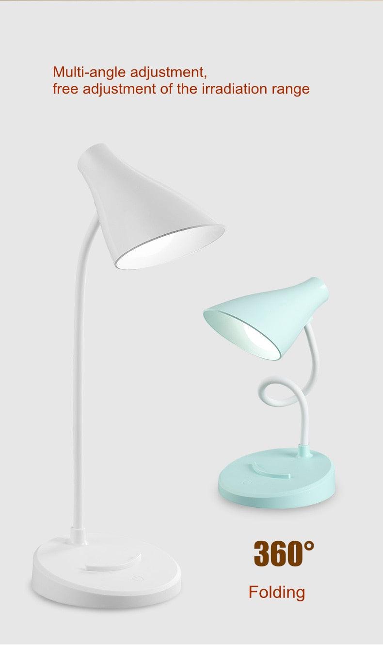 Portable USB Rechargeable LED Folding Desk Lamp Eye Protection Touch Dimming Working Reading Table Lamp  For Book Bed Office Decorative Table Lamp Cute Study Lamps for Bedroom Décor