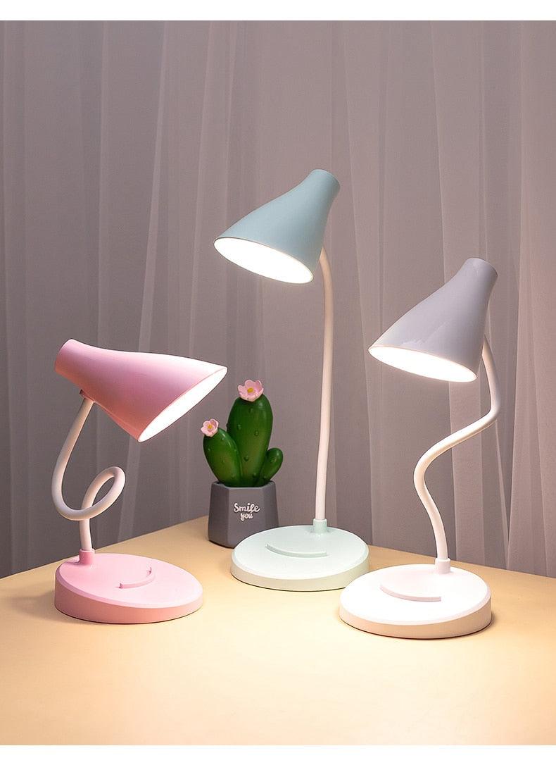 Portable USB Rechargeable LED Folding Desk Lamp Eye Protection Touch Dimming Working Reading Table Lamp  For Book Bed Office Decorative Table Lamp Cute Study Lamps for Bedroom Décor