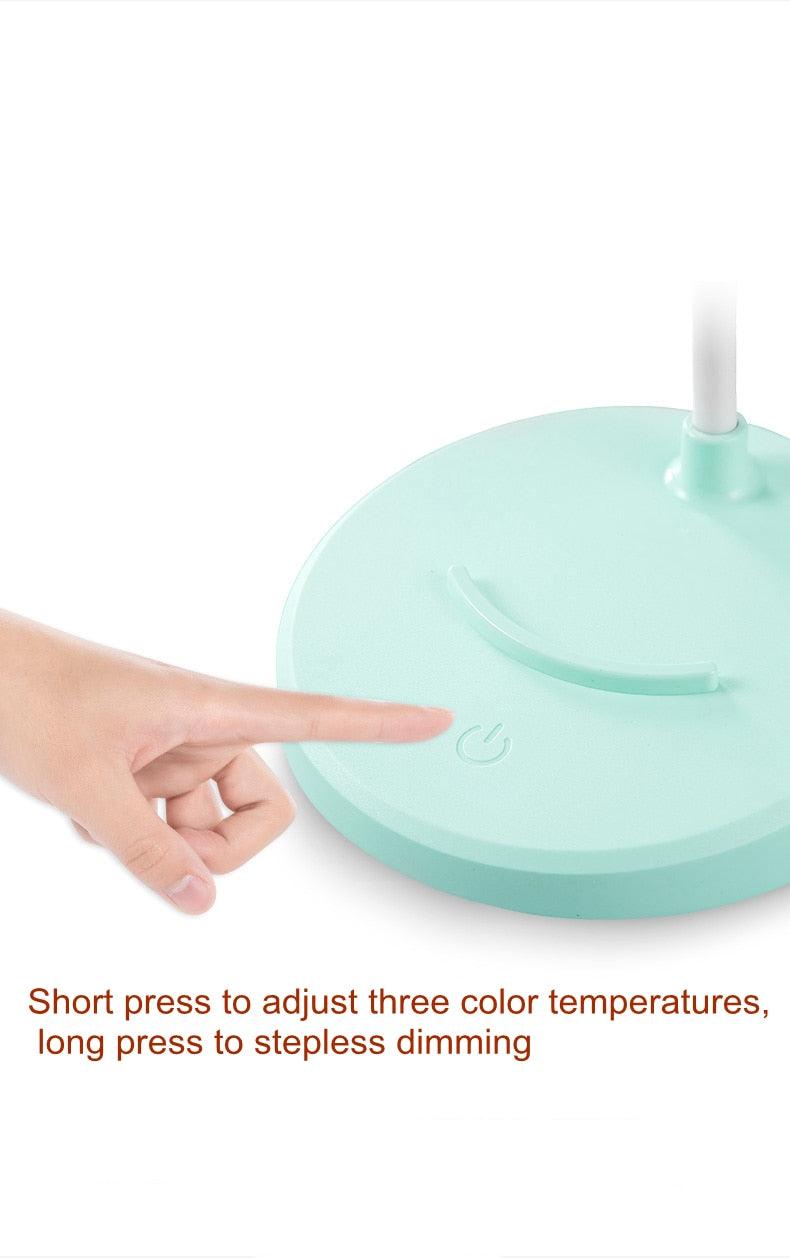 Portable USB Rechargeable LED Folding Desk Lamp Eye Protection Touch Dimming Working Reading Table Lamp  For Book Bed Office Decorative Table Lamp Cute Study Lamps for Bedroom Décor