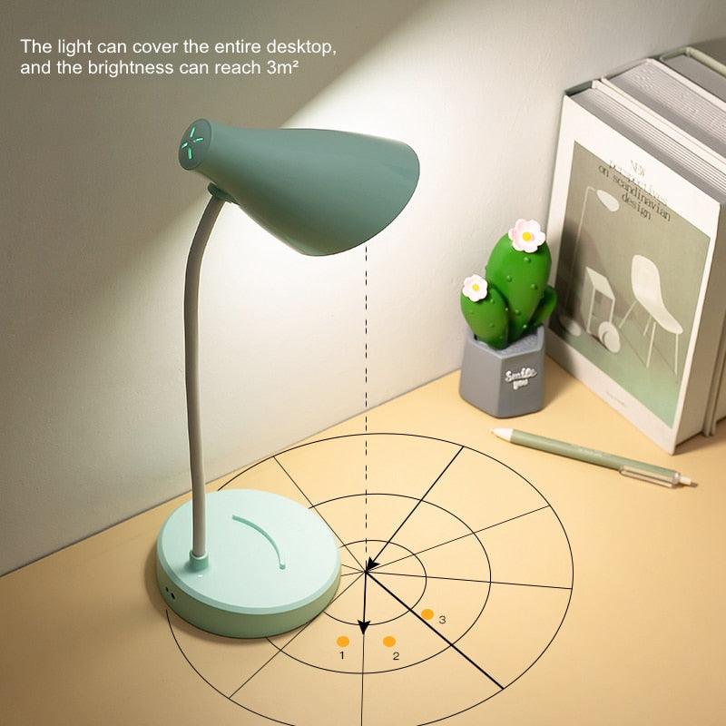 Portable USB Rechargeable LED Folding Desk Lamp Eye Protection Touch Dimming Working Reading Table Lamp  For Book Bed Office Decorative Table Lamp Cute Study Lamps for Bedroom Décor