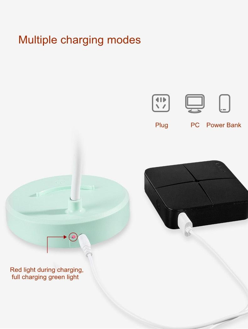 Portable USB Rechargeable LED Folding Desk Lamp Eye Protection Touch Dimming Working Reading Table Lamp  For Book Bed Office Decorative Table Lamp Cute Study Lamps for Bedroom Décor