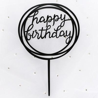 Happy Birthday Love Flag Cake Topper Happy Birthday Cake Toppers Cake Topper Birthday Cake Topper Double Sided For Anniversaries And Parties Silver Acrylic Letter Gold Silver Cake Top Flag Decoration for Birthday Party Wedding Supplies