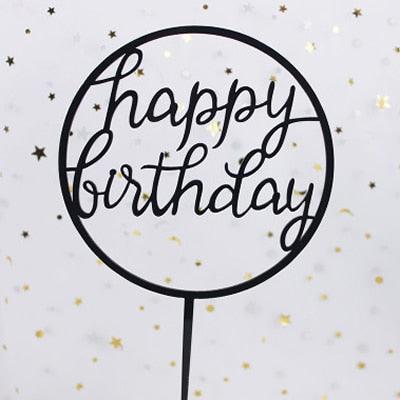 Happy Birthday Love Flag Cake Topper Happy Birthday Cake Toppers Cake Topper Birthday Cake Topper Double Sided For Anniversaries And Parties Silver Acrylic Letter Gold Silver Cake Top Flag Decoration for Birthday Party Wedding Supplies