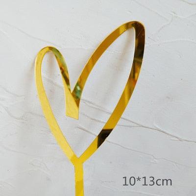 Happy Birthday Love Flag Cake Topper Happy Birthday Cake Toppers Cake Topper Birthday Cake Topper Double Sided For Anniversaries And Parties Silver Acrylic Letter Gold Silver Cake Top Flag Decoration for Birthday Party Wedding Supplies