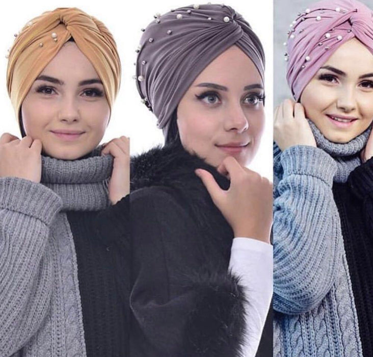 Soft Cotton Lightweight Elegant Turban Hijab Bonnet Arab Wrap Head Turbans Cap Headwrap Headwear Indian African Turbans Twist Headband For Women