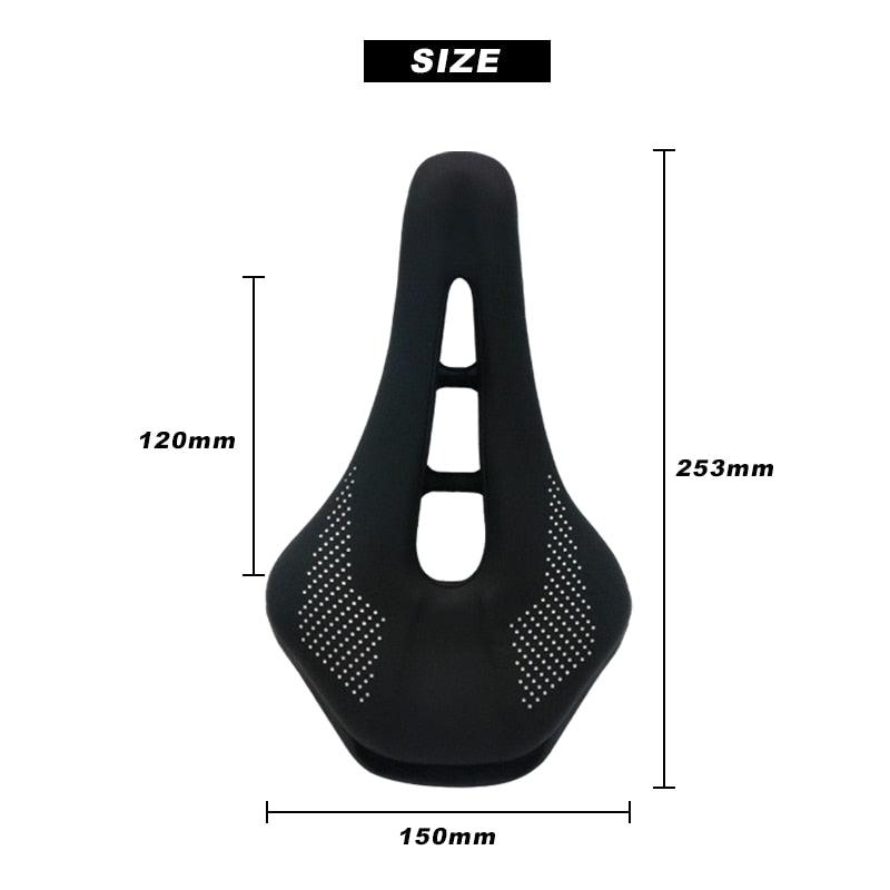 Bicycle Saddle Seat Road Steel Rails Mountain Bike Cushion Skid-Proof Soft PU Leather Road Mountain Bike Seat Bicycle Saddle Comfortable Memory Foam Cushion For Road Riding
