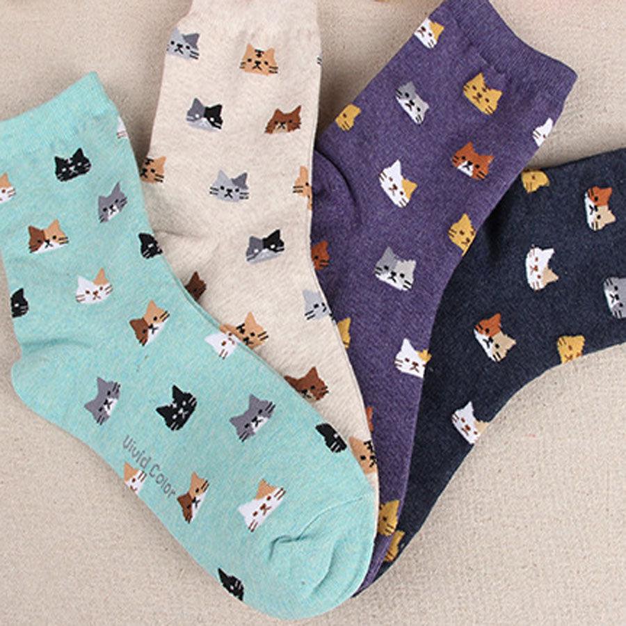Autumn New Sock Animal Cartoon Cat Lovely Socks Combed Out Of Cotton Fashion Cute Short Socks Cat Print Stylish Color Cute Casual Socks For Men And Women