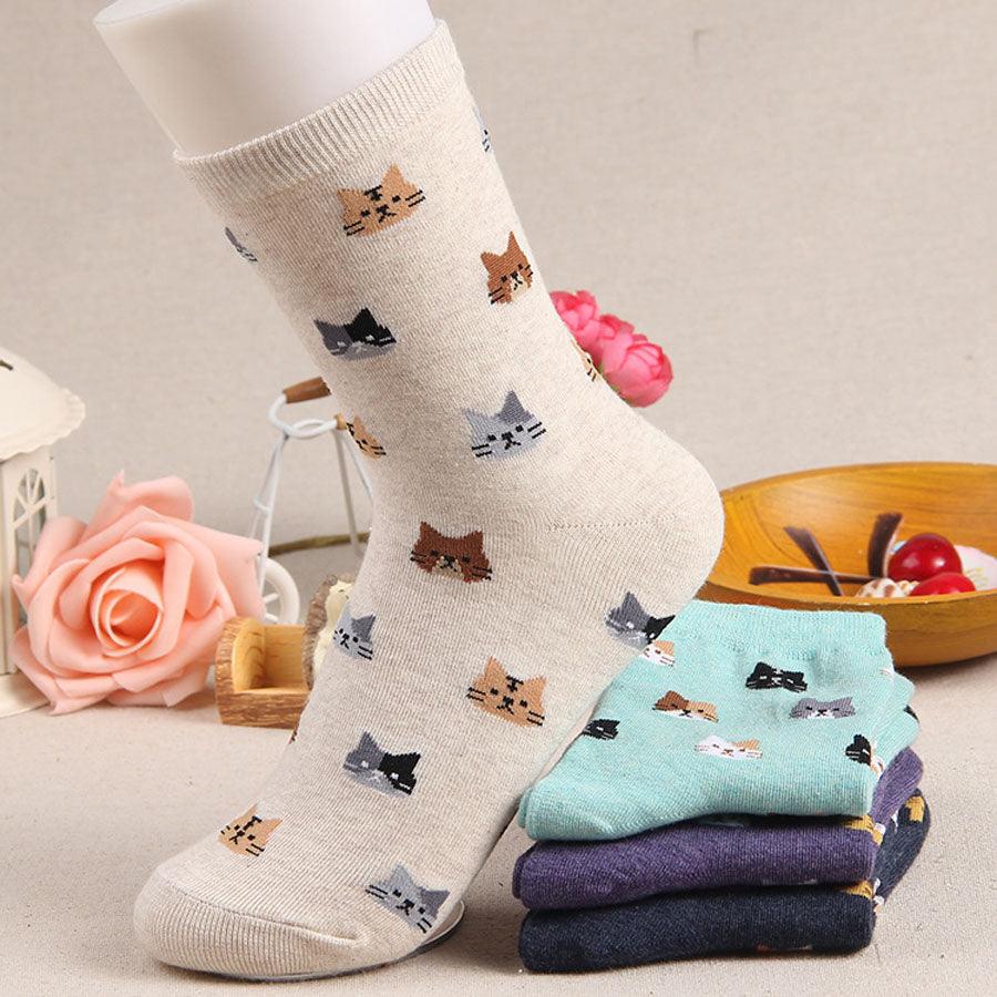 Autumn New Sock Animal Cartoon Cat Lovely Socks Combed Out Of Cotton Fashion Cute Short Socks Cat Print Stylish Color Cute Casual Socks For Men And Women