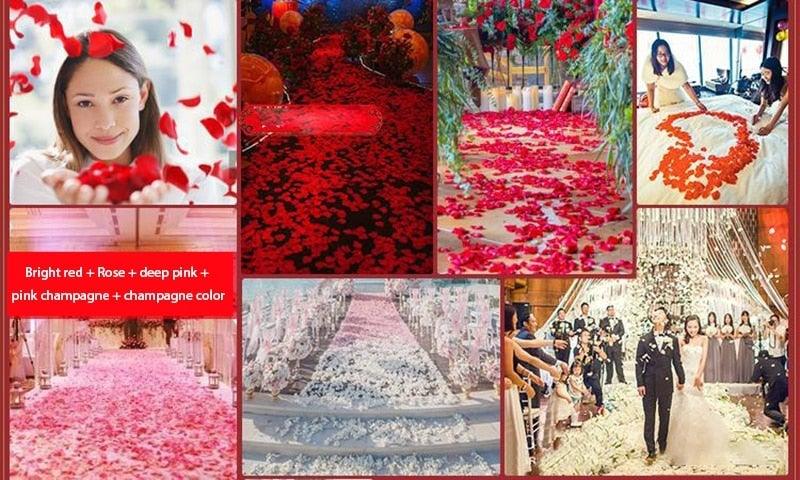 1000PCs Fake Separated Deodorized Rose Petals Party Decorations Artificial Flowers Romantic Wedding Marriage Accessories For Valentine Gifts
