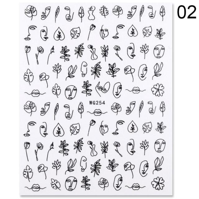 Alphabet Love Shaped  Pattern 3D Nail Stickers Slider Valentine Day Decals Foil For Love Nail Art Decoration Pop Art Nail Stickers Sexy Girl Designs Comics Water Transfer Decals Manicure Lips Nail Art Decorations Slider Nail Art Stickers