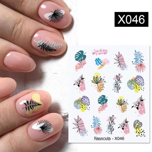 Spring Simple Green Theme Water Decal Sticker Flower Leaf Tree Summer Slider For Manicuring Nail Art Watermarks Art Decoration Manicure Tools Nail Watermark Decals iridescent Decoration Nail Self-Adhesive Decals Nail Stickers Water Transfer Fresh Nail