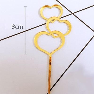 Happy Birthday Love Flag Cake Topper Happy Birthday Cake Toppers Cake Topper Birthday Cake Topper Double Sided For Anniversaries And Parties Silver Acrylic Letter Gold Silver Cake Top Flag Decoration for Birthday Party Wedding Supplies