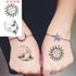 Elegant Waterproof Tattoo Sticker Sun Moon Fake Tatto Fashion Moon Temporary Fun Sun Wave Magic Tatoos For Womens Mens