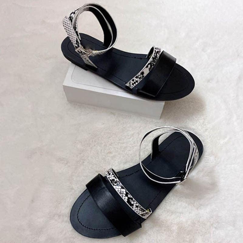 Women Sandals Summer Hollow Out Shoes Open Toe Beach Flats Ladies Footwear Strappy Flat Sandals Adjustable Casual Sandal With Open Toe Slingback Elegant Sandals