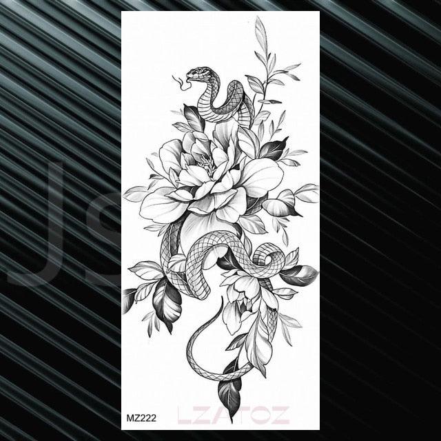 Women's Fashion Flower Temporary Tattoos Sticker Fake Rose Waterproof Large Realistic Black Colorful Flowers Tattoos - STEVVEX Beauty - 103, 3D Tattoo, Arm Tattoo, Back Tattoo, Beauty, Big Tattoo, Black Tattoos, Body Tattoo, Colorful Tattoo, Extra Large Tattoo, Fashion Tattoo, Flower Tattoo, Girls Tattoo, Large Tattoo, Lavender Tattoo, Leg Tattoo, Lotus Tattoo, Luxury Tattoo, Modern Tattoo, Shoulder Tattoo, Stylish Tattoo, Tattoo, Waterproof Tattoo, Women Tattoo, Womens Tattoo - Stevvex.com
