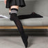Cute Black White Velvet Warm Long Socks Solid Color Knee High Female Socks Fashion Nylon Stockings For Women