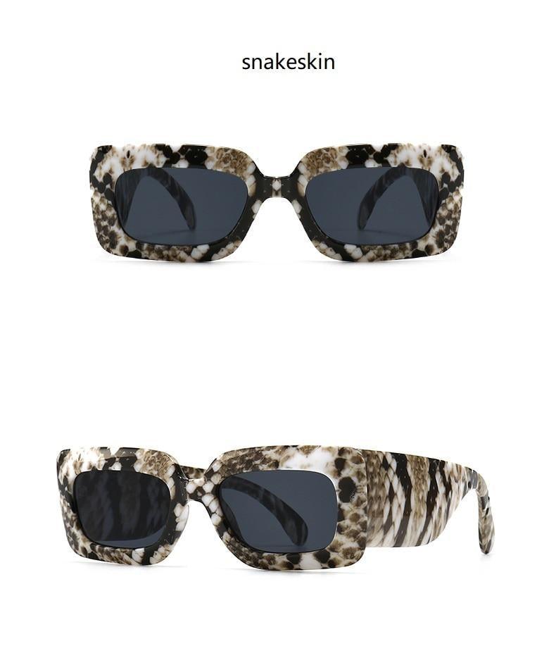 Oversized Square Sunglasses Classic Square Sunglasses For Men & Women Sun Glasses In Snake Pattern For Traveling Shades Female