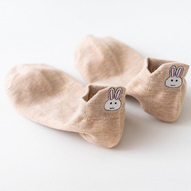 Cartoon Anime Embroidered Boat Socks Ins Trend Moon Cute Sweet Cat Socks Slippers Happy Funny Cotton Girl Socks Cute Short Boat Socks For Men And Women