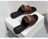 Summer New Women Slippers Open-Toe Flat Slippers Fashion Buckle Beach Slides Casual Flip Flops Women Shoes Slip On Comfortable Pointed Toe Loafers Women Luxury Black Sandals
