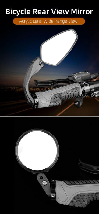 1 Pair Bicycle Rear View Mirror Bike Cycling Wide Range Back Sight Reflector Angle Adjustable Left Right Mirrors Reflective Cycling Wide Angle 360D Rotation Mirror For Mountain Road Cycling Bicycle Electric Bike Mobility Scooter