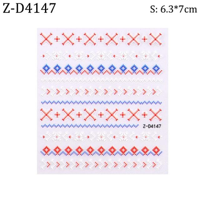 5D Sweater Nail Sticker Acrylic Engraved Winter Charm Designs Beauty Cloth Christmas Patterns Nails Art Decoration Tools  Nail Art Stickers Decor Tip Transfer Nail Decals Sticker For Pretty Girl Self-Adhesive Nail Decals Designer Nail Stickers